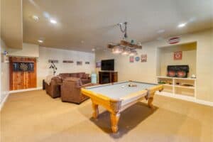game room with billiard table