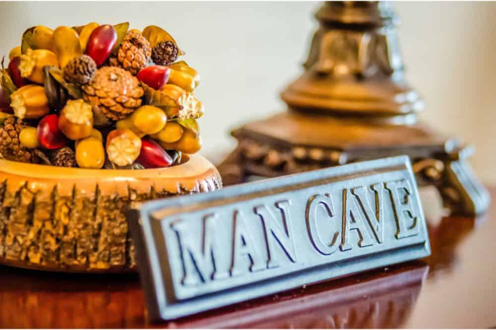 man cave warning sign in the house